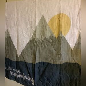 lulujo baby Mountain Sunrise Tapestry - Olive, Mustard & Navy